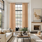 Nanspring Camel Linen Curtains for Living Room 95 Inches Long Back Tab and Rod - Image 6