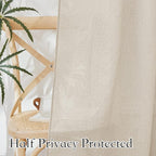 RYB HOME Cafe Curtains 24 inches Length, Linen Sheer Short Curtains - Image 4