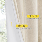 NICETOWN 100% Blackout Linen Texture Curtains 72 inches Long, 2 Panels - Image 5