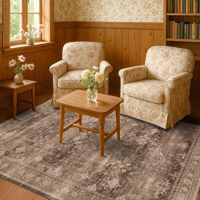 Hazo Haus Taupe Brown 5x8 Rug for Living Room - Image 8