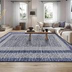 GarveeHome 9x12 Large Modern Navy Blue Area Rug Distressed Bordered Soft Non - Image 7