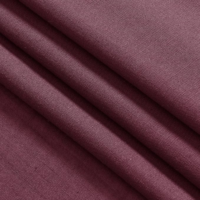 Nanspring Burgundy Linen Curtains 84 Inch Length 2 Panels Set - Image 7