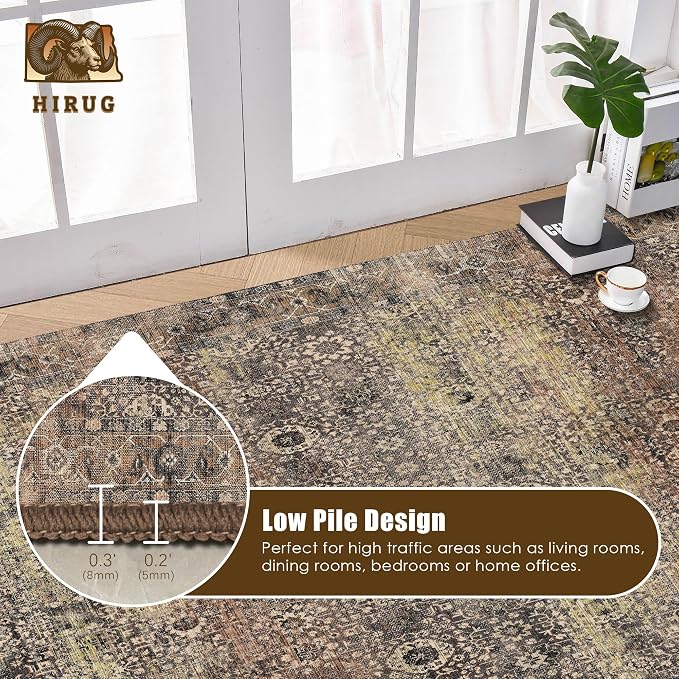 Washable Area Rug 3' x 5 ' Vintage Traditional Persian Mat - Image 5