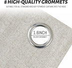 Yakamok Oatmeal Linen Curtains 100% Blackout 84 Inches Long, Room Darkening - Image 4