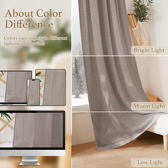 RYB HOME Extra Long Sheer Curtains - Image 7