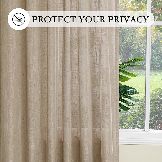 MYSKY HOME Taupe Curtains 96 Inches Long - Image 6