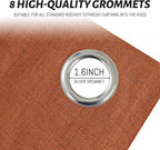 Yakamok Burnt Orange Linen Curtains 100% Blackout 72 Inches Long, Room - Image 4
