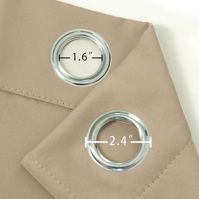 LEMOMO Beige Blackout Curtains 66 x 63 Inch Length/Set of 2 Curtain - Image 5