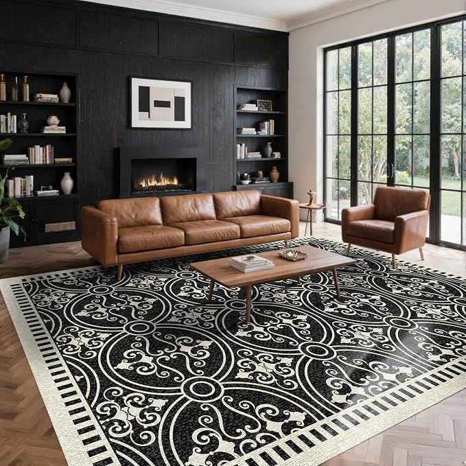 Latte&Fog 6x9 Area Rugs for Living Room Bedroom, Large Vintage Washable Rug - Image 9
