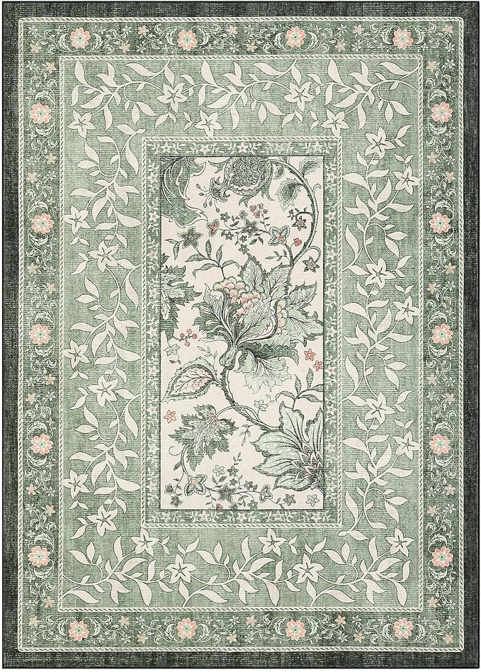 GarveeHome Provence Sage Green Area Rugs 10x13 Living Room, Botanical Grove - Image 4
