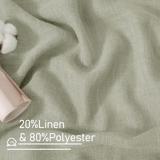 LAMIT Sheer Linen Curtains for Living Room, Back Tab and Rod Pocket Curtains - Image 2