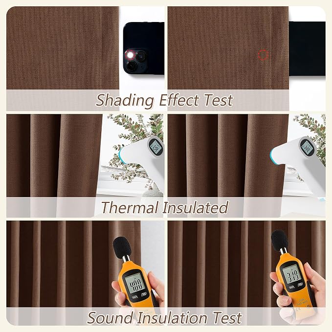 Guken 100% Blackout Curtains 102 Inch Length 2 Panels Set - Image 5