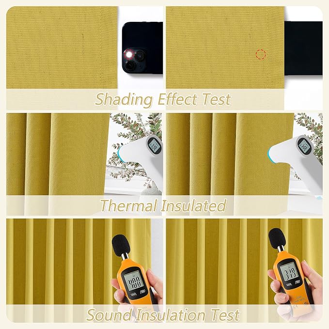 Guken 100% Blackout Curtains 84 Inch Length 2 Panels Set - Image 6