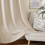 NICETOWN Cream Beige Linen Curtains & Drapes 84 inches Long, Grommet Flax Linen - Image 8