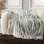 Ultra Soft Cozy Faux Fur Throw Blanket, Fuzzy Plush Thick Fur Blanket, Oversize by blunique