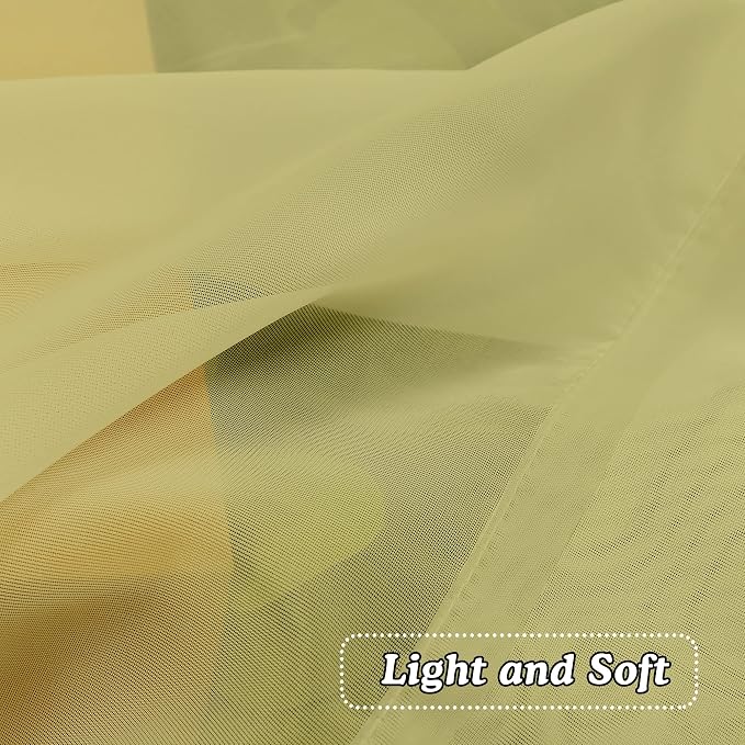 OVZME Mustard Yellow Sheer Curtains, 36 inch 2 Panels Set, Light Filtering - Image 5
