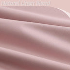 Guken Pink 100% Blackout Linen Curtains 102 Inch 2 Panels Set - Image 3