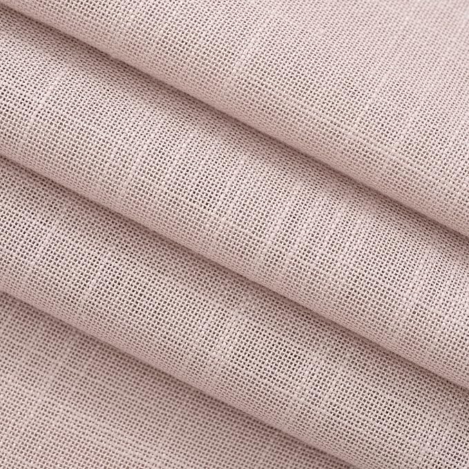 Blush Pink Curtains for Living Room Back Tab Modern Farmhouse Semi Sheer - Image 5