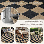 Lahome Colette Checkered Easy Jute Outdoor Rug, Large 6x9 Rug - Image 3