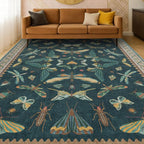 Hazo Haus Insect Blue Green Living Room Rug 5x8 - Image 8