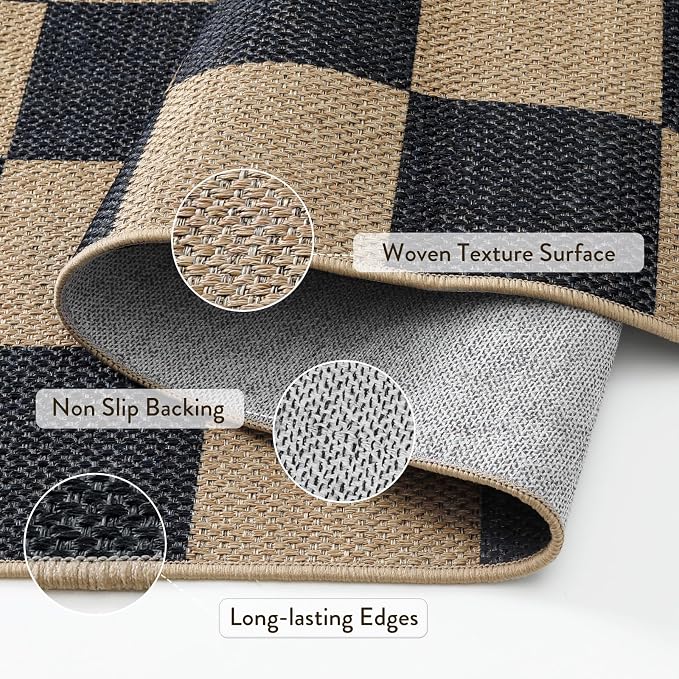 Lahome Colette Checkered Easy Jute Rug, 9x12 Area Rug - Image 5
