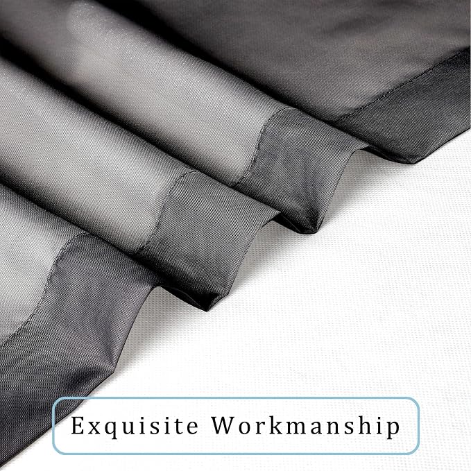 OWENIE Short Sheer Curtains 24 Inches Long 2 Panels - Image 4