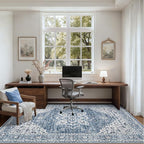 4x6 Area Rugs for Living Room: Washable Rug Soft Vintage Boho Medallion Carpet - Image 6