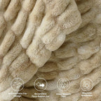 Ultra Soft Cozy Faux Fur Throw Blanket, Fuzzy Plush Thick Bubble Blanket - Image 5