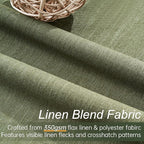 Topfinel 90 Inch Long Linen Blackout Curtains 2 Panels Set, Back Tab Pinch - Image 3