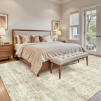 Madane 8x10 Area Rugs for Living Room, Machine Washable Vintage Beige Rug - Image 3