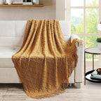 BOURINA Almond Throw Blanket 50 x70 Inches Jacquard Argyle Throw Textured Solid - Image 2