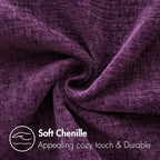 MIULEE Pack of 2 Couch Throw Pillow Covers 12x20 Inch Soft Plum Purple Chenille - Image 2