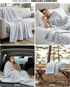 Utopia Bedding Cool Grey Checkered Fleece King Blanket - Image 4