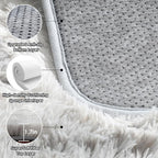 ONASAR Rugs for Living Room Bedroom, 5x8 Fluffy Tie-Dyed Light Grey Bedside - Image 3