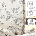 jinchan Pinch Pleated Curtains Floral Linen Blend Curtains - Image 7