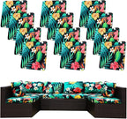 12 Pcs Stretch Patio Cushion Covers, Outdoor Couch Covers Replacement, Outdoor by BIETYONE
