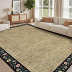 GarveeHome Washable Rugs for Living ROM 8 x 10 Large Area Rug Farmhouse Floral by GarveeHome