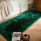 AMTOVO Faux Fur Rug, Dark Green Ultra Soft Fluffy Shag Sheepskin Rug, 2 x 6 ft by AMTOVO
