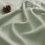 Chyhomenyc Light Green Valance for Windows, Light Filtering Faux Linen Textured - Image 3