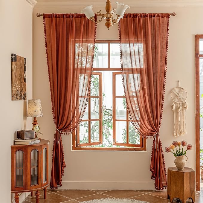MYSKY HOME Bohemian Macrame Curtains 84 Inches Long - Image 7