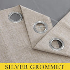 NICETOWN Oatmeal Vintage Open Linen Weave Flax Thermal Curtains, 100% Blackout - Image 5