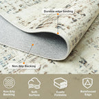 6x9 Area Rugs for Living Room Washable Rug: Anti-Skid Abstract Modern Living - Image 4