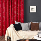 Deconovo Short Blackout Curtains, Christmas Red Curtain, Thermal Insulated - Image 5