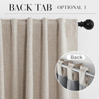 RYB HOME Natural Beige 100% Blackout Curtains 63 inch Long, Light Blacking & - Image 6