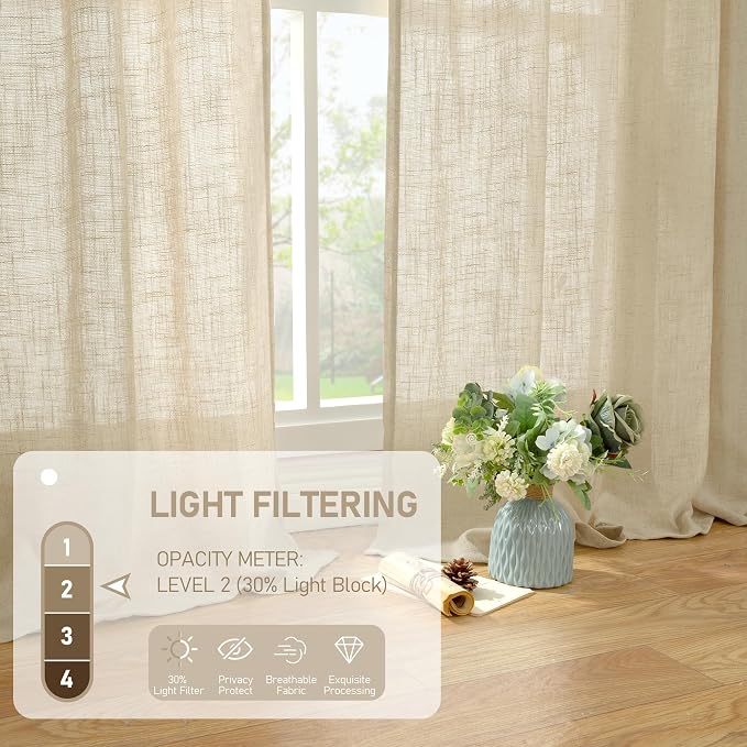 LAMIT Linen Curtains 84 inch Length - Image 4