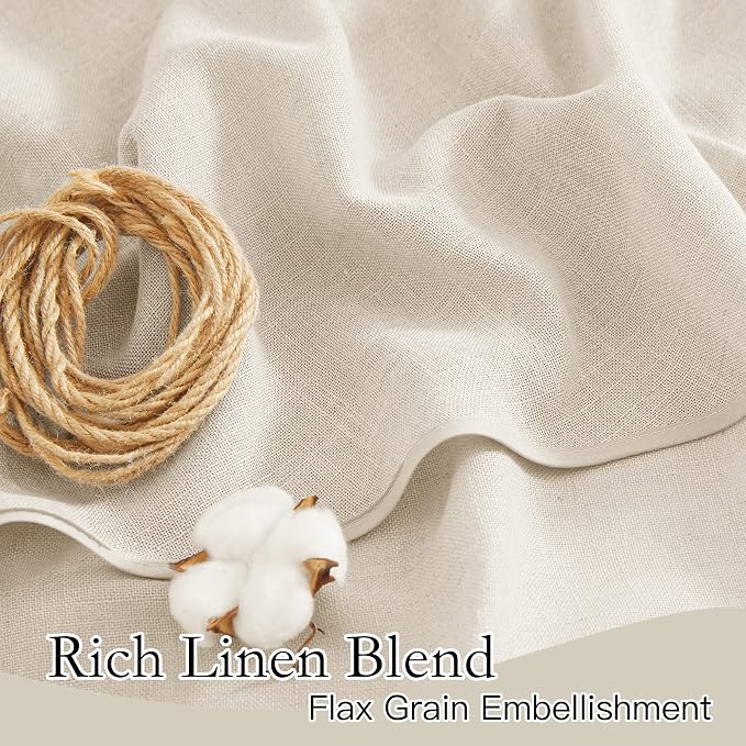 RYB HOME Bathroom Curtains Over Sink 36 inches Length, Linen Blend Semi Sheer - Image 4