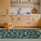 Hazo Haus Brown and Green Kitchen Sink Runner Rug 2x5 by HazoHaus