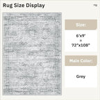 6x9 Area Rug for Living Room Washable 6x9 Gray Rug Non-Slip Modern Rugs for - Image 4