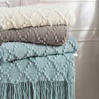 BOURINA Dark Grey Throw Blanket 50 x70 Inches Jacquard Argyle Throw Textured - Image 6