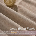 Topfinel Greige 90 Inches Long Blackout Natural Linen Curtains - Image 3